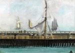 The jetty of Boulogne-sur-Mer by Édouard Manet, a living room wall art print for refined interiors