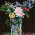 Vase de fleurs, roses et lilas by Édouard Manet, a kitchen wall art print for refined interiors