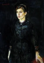 Inger in Black by Edvard Munch, a living room wall art print for refined interiors