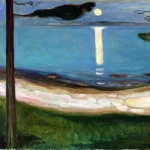 Moonlight by Edvard Munch, a living room wall art print for refined interiors