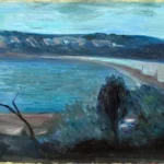 Moonlight by the Mediterranean by Edvard Munch, a living room wall art print for refined interiors