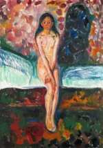 Puberty by Edvard Munch, a bedroom wall art print for refined interiors