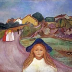 Road In Aasgaardstrand by Edvard Munch, a living room wall art print for refined interiors