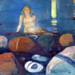 Summer Night. Mermaid by Edvard Munch, a bedroom wall art print for refined interiors