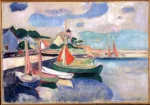 Taarbæk Harbour by Edvard Munch, a living room wall art print for refined interiors