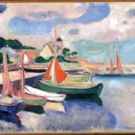 Taarbæk Harbour by Edvard Munch, a living room wall art print for refined interiors