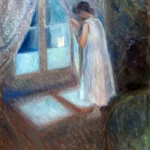 The Girl by the Window by Edvard Munch, a living room wall art print for refined interiors