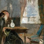The hospital room by Edvard Munch, a living room wall art print for refined interiors