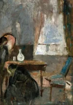 The hospital room by Edvard Munch, a living room wall art print for refined interiors