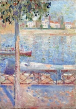 The Seine At Saint-Cloud by Edvard Munch, a living room wall art print for refined interiors