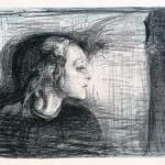 The Sick Child I by Edvard Munch, a kids room wall art print for refined interiors