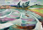 The Wave by Edvard Munch, a living room wall art print for refined interiors