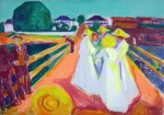 The Women on the Bridge by Edvard Munch, an office wall art print for refined interiors