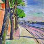 Trees By The Canal by Edvard Munch, an office wall art print for refined interiors