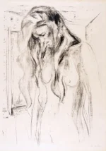 Weinende junge Frau (Gråtende ung kvinne) by Edvard Munch, a living room wall art print for refined interiors