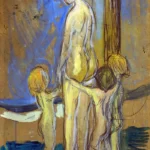 Woman with Children by Edvard Munch, a kids room wall art print for refined interiors
