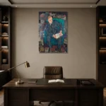 Egon Schiele Dr. Hugo Koller Living Room Wall Art Print displayed in a contemporary gallery-inspired room