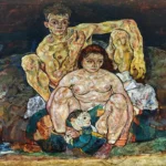 Kauerndes Menschenpaar (Die Familie) by Egon Schiele, a living room wall art print for refined interiors