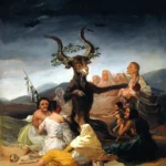 The Sabbath of witches by Francisco de Goya, a living room wall art print for refined interiors