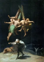Witches’ Flight by Francisco de Goya, a living room wall art print for refined interiors