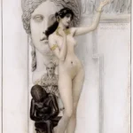 Allegory of Sculpture by Gustav Klimt, an office wall art print for refined interiors
