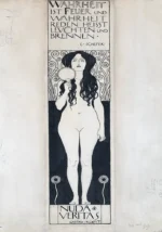 Nuda Veritas by Gustav Klimt, a living room wall art print for refined interiors