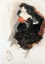 Study for Judith II by Gustav Klimt, a living room wall art print for refined interiors