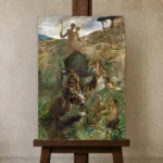 Henri de Toulouse-Lautrec Allégorie; Le printemps de la vie Living Room Wall Art Print displayed on a studio easel