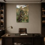 Henri de Toulouse-Lautrec Allégorie; Le printemps de la vie Living Room Wall Art Print displayed in a contemporary gallery-inspired room
