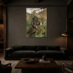Henri de Toulouse-Lautrec Allégorie; Le printemps de la vie Living Room Wall Art Print shown in a warm modern interior