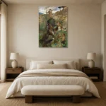 Henri de Toulouse-Lautrec Allégorie; Le printemps de la vie Living Room Wall Art Print showcased in an elegant minimalist interior