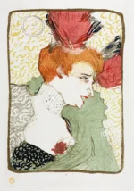 Bust Of Mademoiselle Lender by Henri de Toulouse-Lautrec, a living room wall art print for refined interiors