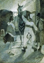 In the Wings at the Circus by Henri de Toulouse-Lautrec, a living room wall art print for refined interiors