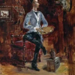 Princeteau dans son atelier by Henri de Toulouse-Lautrec, a living room wall art print for refined interiors
