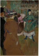 Quadrille at the Moulin Rouge by Henri de Toulouse-Lautrec, a living room wall art print for refined interiors