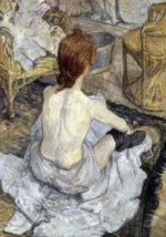 Rousse, dit aussi La Toilette by Henri de Toulouse-Lautrec, a bedroom wall art print for refined interiors