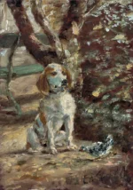 The Artist’s Dog Flèche by Henri de Toulouse-Lautrec, a living room wall art print for refined interiors