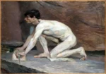 The Marble Polisher by Henri de Toulouse-Lautrec, a living room wall art print for refined interiors