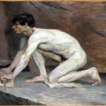 The Marble Polisher by Henri de Toulouse-Lautrec, a living room wall art print for refined interiors