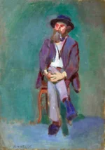 Homme assis by Henri Matisse, a living room wall art print for refined interiors