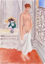 Standing Nude near Window by Henri Matisse, a bedroom wall art print for refined interiors