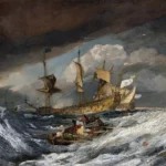 Boats Carrying Out Anchors to the Dutch Men of War by J. M. W. Turner, a living room wall art print for refined interiors