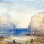 Fluelen- Morning (looking towards the lake) by J. M. W. Turner, a living room wall art print for refined interiors