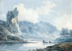 Ilam Rock, Dovedale, Derbyshire by J. M. W. Turner, a living room wall art print for refined interiors