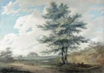 Landscape with Trees and Figures by J. M. W. Turner, a living room wall art print for refined interiors