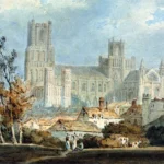 View of Ely Cathedral by J. M. W. Turner, an office wall art print for refined interiors
