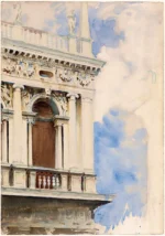 A Corner of the Library in Venice by John Singer Sargent, an office wall art print for refined interiors
