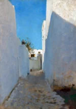 A Moroccan Street Scene by John Singer Sargent, an office wall art print for refined interiors