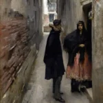 A Street In Venice by John Singer Sargent, an office wall art print for refined interiors