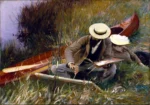 An Out of Doors Study by John Singer Sargent, a living room wall art print for refined interiors